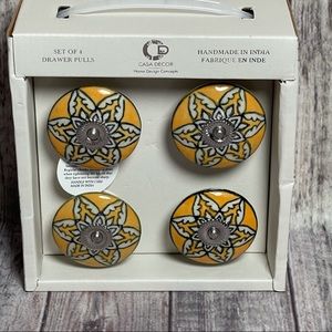 Casa Decor 4 Drawer Pulls Yellow NIB